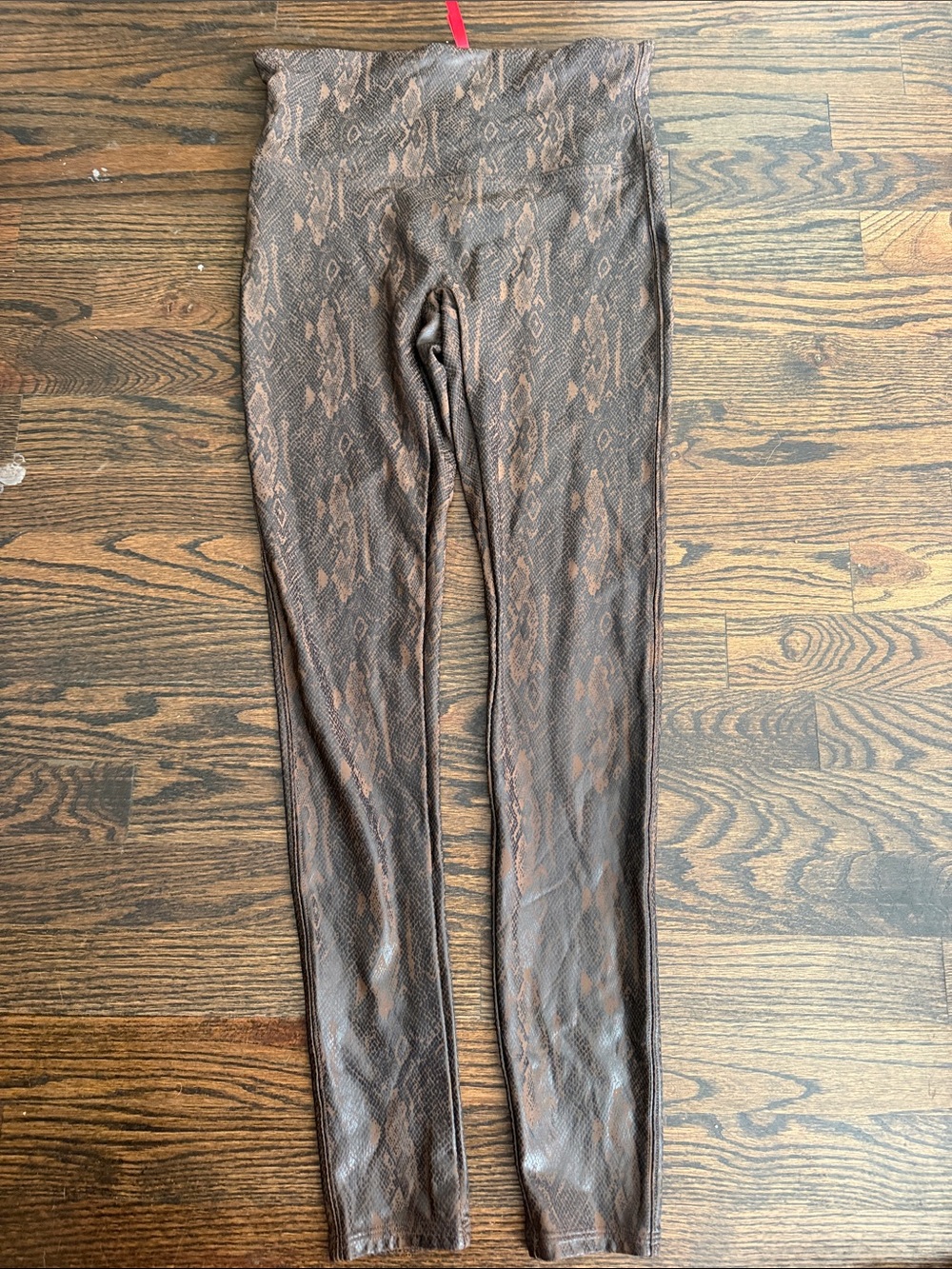 Spanx Faux Leather Brown Snakeskin Leggings
